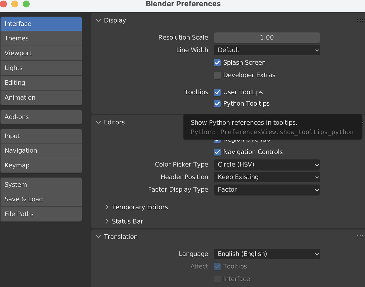Python tool tip